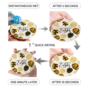 Easter Egg Texture Fashion Round Ceramic Coaster Coffee Tea Cup Mats Non-slip Placemat Tableware Pads Decorations