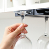 Kitchen No-Punch Goblet Wine Glass Hanging Rack Under Cabinet Inverted Wine Glass Holder Drainer Rack Easy To Install