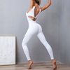 Backless Gym Clothing 2022 Yoga Jumpsuit Fitness Sports Overalls Workout Clothes for Women Outfit Tracksuit Active Wear White XL