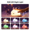 Touch Sensor RGB LED Rabbit Night Light Remote Control 16 Colors USB Rechargeable Silicone Bunny Lamp for Children Baby Toy Gift