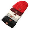Hat Music Wholesale Wireless Headphone Knitted cap Custom women label Embroidery leather patch Logo Wool Beanie Hat