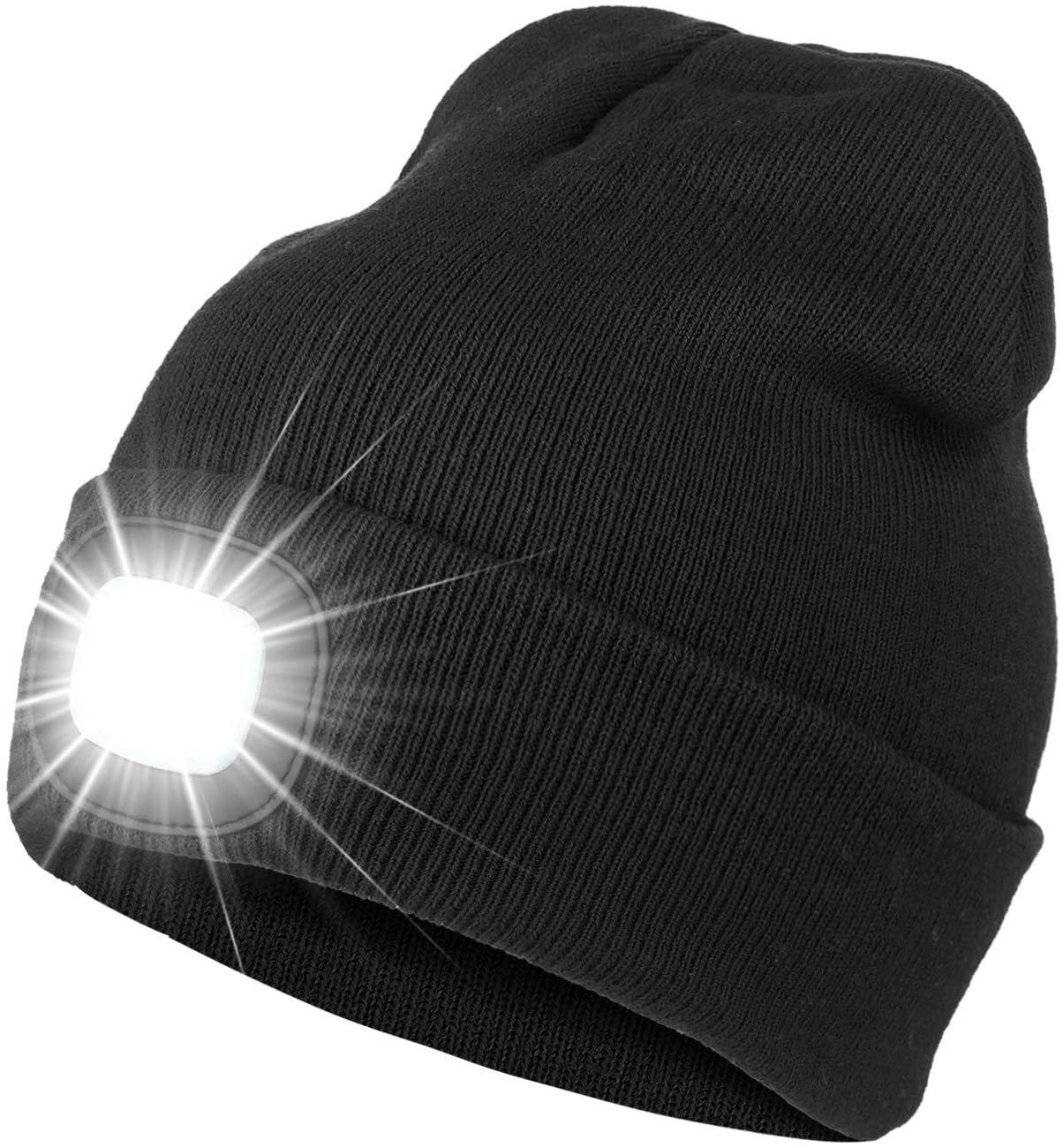 Unisex LED Headlamp Beanie Light Beanie Hat Men Dad Father USB Rechargeable Hats LED Night Light Beanie Hat