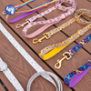 Customized Colorful Fluid Printing Dog Leash Durable Soft Padded Handle Pet Collars Leashes