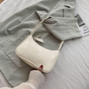 Retro Forearm Bag Women's Bow Handbag PU Leather Baguette Bag Western Style Single Shoulder Minimalist