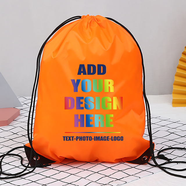 10/50/100/300/500 Pcs Custom Bag Printing Logo Schoolbag Promotional Gym Football Bag Drawstring Backpack Promotional Products