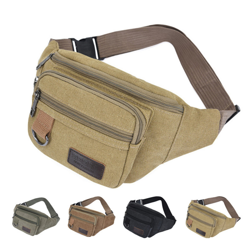 Chest Bag Canvas Waist Bag Women Men's Belt Bag Fashion Bag Travel Purse Bag for Phone Pouch Pocket Hip Bag Waist Pack Male