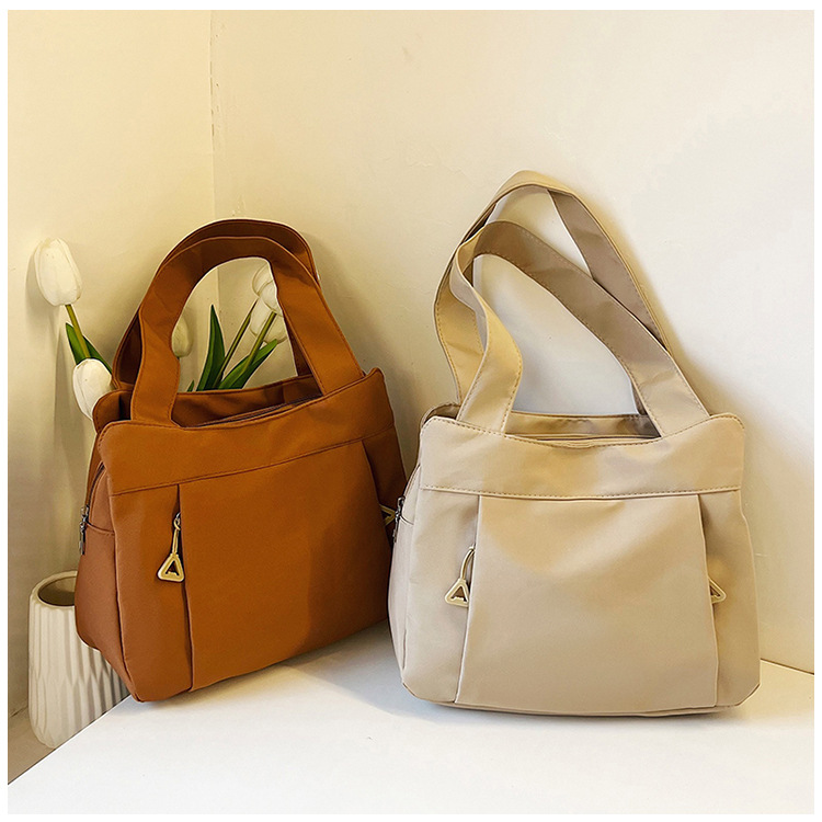 New Nylon Shoulder Bag Large Capacity Canvas Fashion Casual Solid Color Tote Bag Women's Handbag
