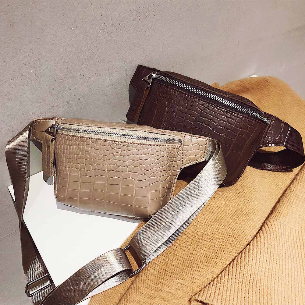 Alligator Pattern Shoulder Waist Bags Women Crossbody Chest Fanny Belt Pack