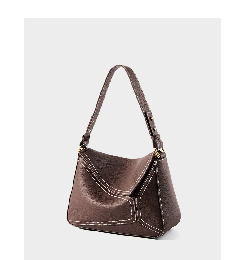 Genuine Leather Underarm Shoulder Bags For Women 2024 Geometric Design Luxury Crossbody Purses Cowhide Ladies Handbag