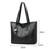 Version Trendy Women's 2024 New Large Capacity Tote Bag with Horizontal Square Zipper Single Shoulder Handbag