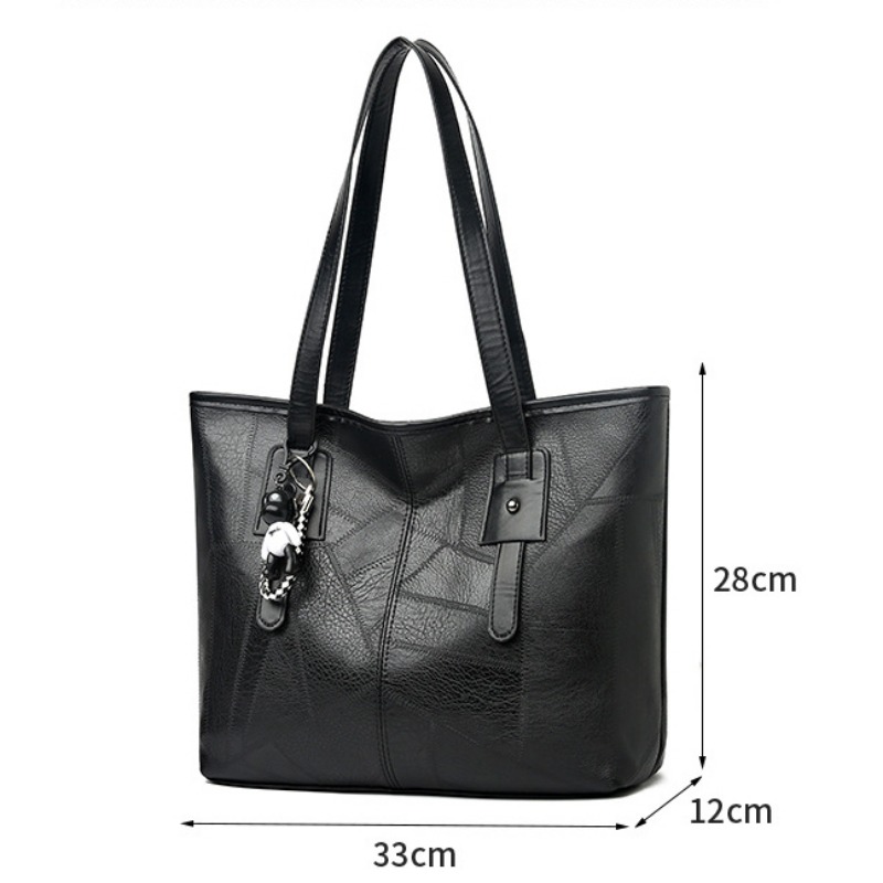 Version Trendy Women's 2024 New Large Capacity Tote Bag with Horizontal Square Zipper Single Shoulder Handbag