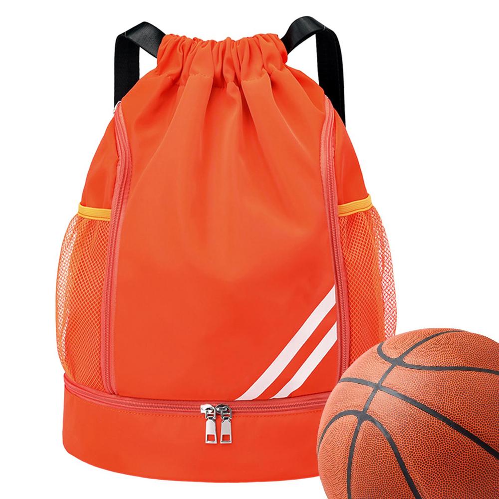 Drawstring Backpack Water Resistant Sports Bag String Backpack Gym Sackpack Mesh Pockets Shoe Compartment Women Men Children