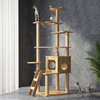 2024 Modern Luxury Pet Wooden Tree House Sisal Rope Scratch Posts Cat Climbing Frame Natural Cat Trees for Big Cats