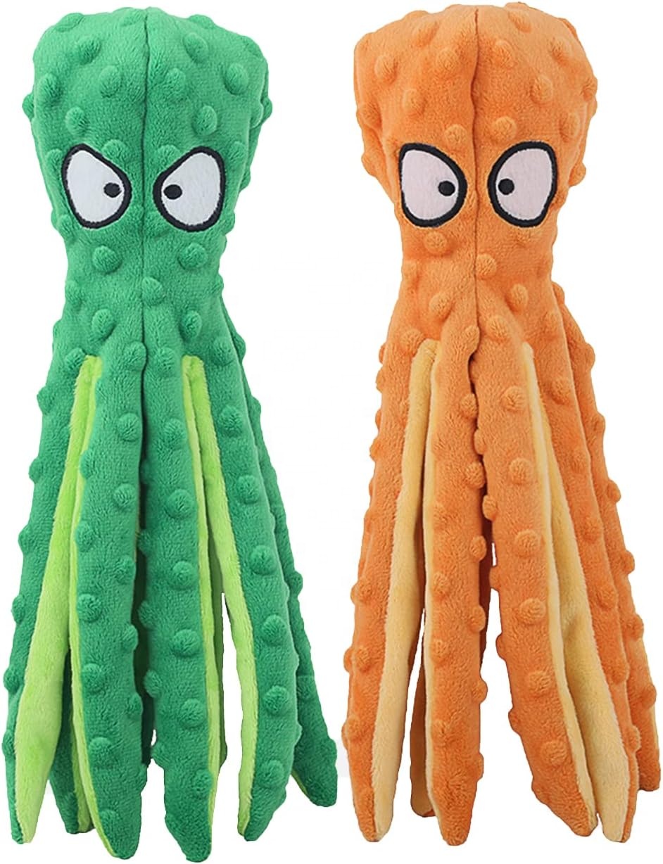 Wholesale Manufacturer Dog Toy No Stuffing Octopus Squeaky Plush Dog Toy Pet Dog Toy