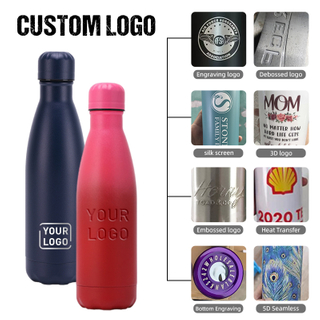 Double Wall Thermal Vacuum Flask Insulated Outdoor Sports Drink Cola Shaped 18/8 Stainless Steel Water Bottles with Custom Logo