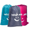 Smile Shape Nylon Laundry Bag Wash Me Travel Storage Pouch Machine Washable Dirty Clothes Organizer Wash Drawstring Bag