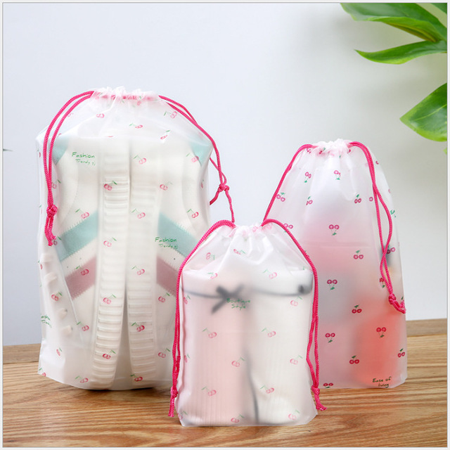 Waterproof EVA Cosmetic Bag Woman Travel Drawstring Swimming Makeup Pouch Dry Bag Bath Wash Handbag Seaside Beach Supplies