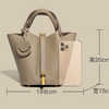 Genuine Leather Women's Bag, Bucket Bag, Versatile Classic Vegetable Basket, Top Layer Cowhide Women's Bag, 2024 New Handbag