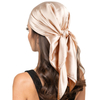 Women Fashion Solid Satin Square Head Scarf Lightweight Neck Scarves Hair Bandana Neckerchief Sweatband Youth Sequin Sweatband