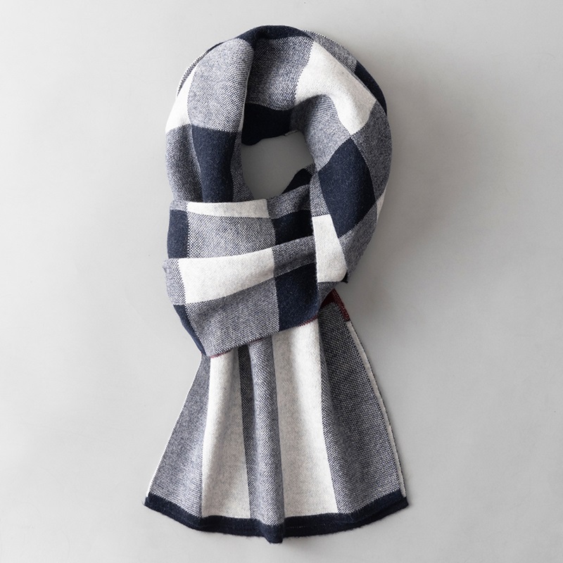 Simple Chic Solid Soft Scarf Autumn Winter Men Knitted Wool Korean Couple Fashion Thick Warm Muffler Thermal Muffler Male Shawl