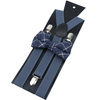 Cotton Plaid Red Blue Bowtie Suspenders Set Men Women Tuxedo Suit Unisex Braces Butterfly Wedding Adjustable Y-Back Brace Belt