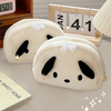 1 Pc Kawaii Black White Dog Large Capacity Plush Pencil Bag Cute Pencil Cases Pouch Stationery Organizer Holder Gift Prizes