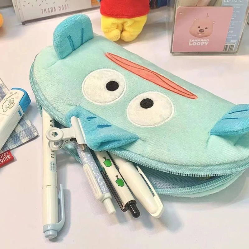 Cartoon Cute Plush Student Pencil Case Large Capacity Cosmetic Storage Bag Office School Storage Supplies