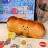 Kawaii Bread Toast Pencil Case Bag for Girls Cute Plush Pen Pouch Box Large Capacity Student School Supplies Korean Stationery