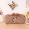 Cute Animal Pen Case Plush Pencil Pouch Stationery Bag Student Rabbit Pattern Pencil Pouch School Lovely Pouch Pencil Holder