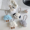 Cute Cartoon Plush Cloud Panda Animal Keychain Kindergarten Name Tag Lanyard Key Ring for Women Girls Backpack Anti-Loss Pendant