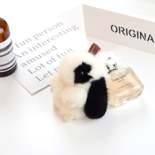 New Style Handmade Real Mink Fur Rabbit Charm Keychain Women Kids Cute Plush Bunny Keyring Bag Car Key Decoration Jewelry Gifts