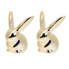 2Pcs Easter Bunny Golden Ceramic Bunny Easter Ornament Table Ornament For Easter Desktop Decor Easter Rabbit Home Decorations