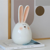 Cute Ceramics Long Ears Rabbit Head Home Decoration Accessories Living Room Ornament Round Bunny Crafts Easter Gifts For Friend