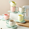 1 Set Tulip Cup Saucer Flower Shaped Ceramic Coffee Mug Unique Flower Cup Afternoon Teacup Girl Breakfast Milk Oatmeal Drinkware