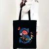 A Z Watercolor Flower Letter Print Harajuku Shopping Canvas Tote Bag Women's Designer Shopper Handbag Canvas Bag