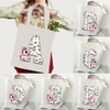 Woman’s Unicorn Alphabet White Print Tote Bag Harajuku Shopping Bags Unisex Cartoon Style Cute Unicorn Shopper Shoulder Bag