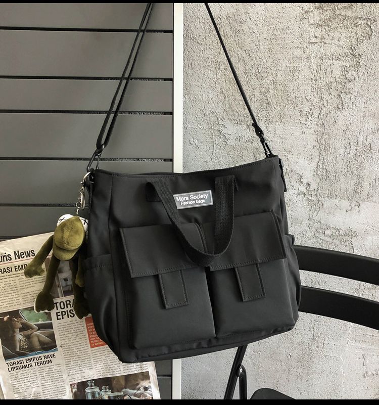 Waterproof Shoulder Bag Women's Multi Nylon Messenger Bag Preppy Canvas Handbag Women