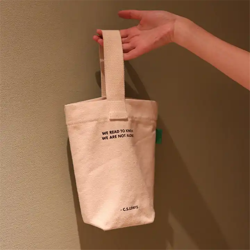 100Pcs/Lot Wholesale mini coffee canvas tote bag cotton shopping fashion bag Cotton handle bag