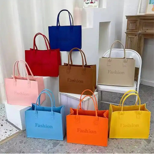 100pcs Large Capacity Causal Reusable Felt Shoulder Tote Bag with Customized Logo