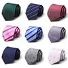 Mens Ties 7.5cm Classic Handmade Black Blue Jacquard Plaid Neckties Striped Narrow Collar Slim Casual Tie Accessories Gift