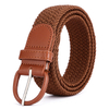 Men Women Elastic Stretch Waist Belt Black Canvas Stretch Braided Elastic Woven Leather Belt Wide Hot Metal Stretch Men's Belts