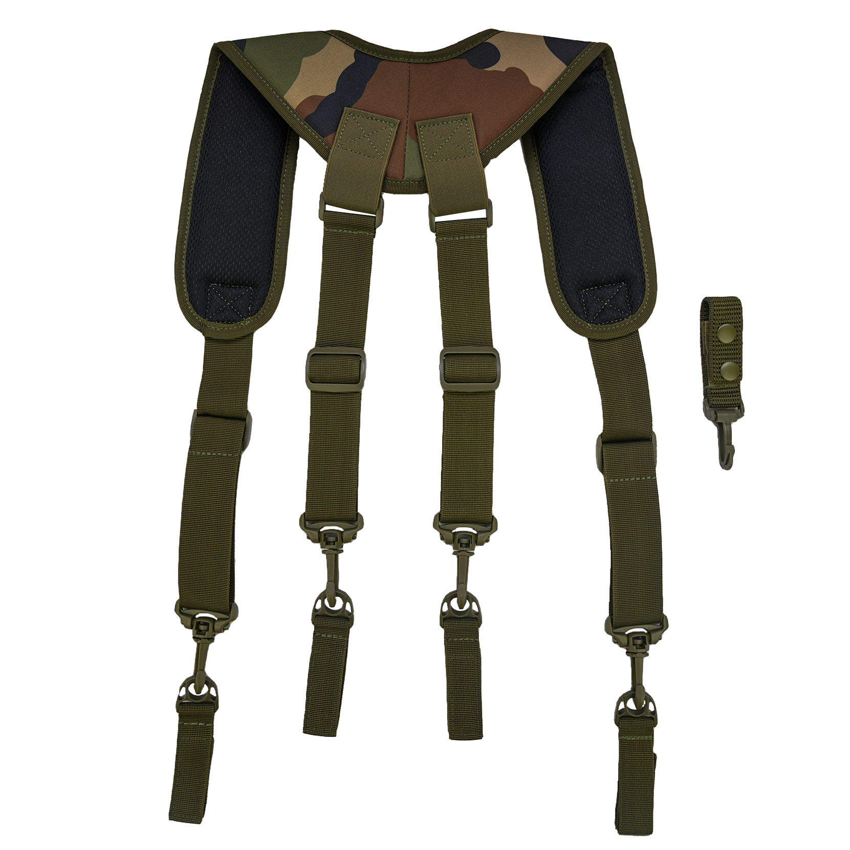 Tactical Duty Belt Harness Suspenders Padded Tool Belt Suspender Padded Adjustable Suspenders( with Key Holder)