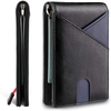 Men's Slim Thin Bank ID Credit Card Carbon Fiber Luxury Wallet Genuine Leather Small Short Purse Bag Red Black Card Holders