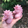 High Quality Pink Opal Uncorn Carving Carved Statue Animal Fashion Home Ornament Art Collectible Gift 1PCS