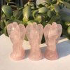 90mm Natural Pink Crystal Angel Statue Stone Carving Pink Crystal Reiki Healing Figurine Home Decoration Trinket Craft Gift 1pcs