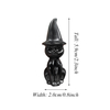 1PC Black Obsidian Crystal Carved Cat Figurine with Witch Hat, Natural Rock Crystal Handcrafted Cat Statue, Decorative Gemstone