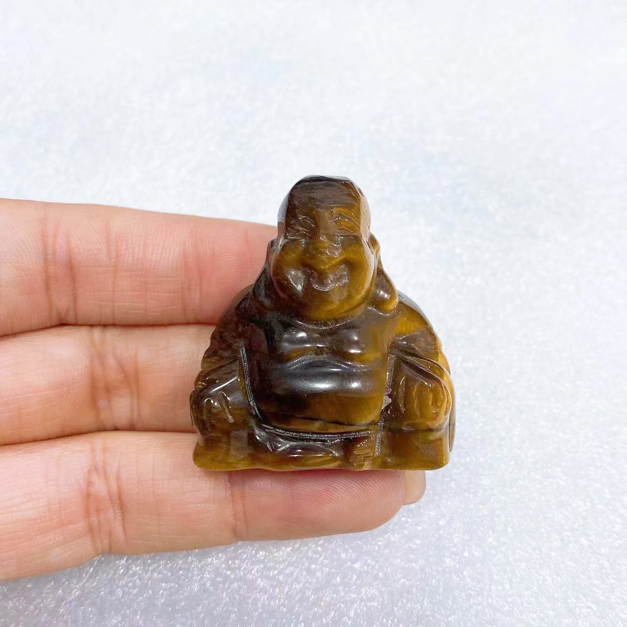 1.5‘’ Crystal Buddha Figurine Natural Stone Carved Statue Crafts Trinket Reiki Healing Gemstone Meditation Home Decoration Gift