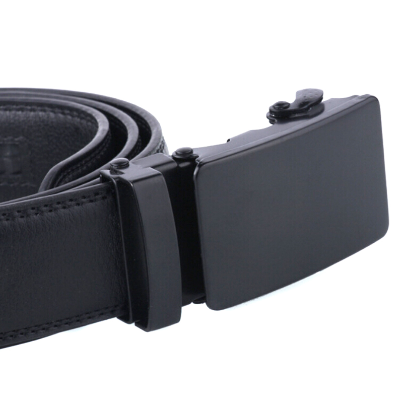 Men's Automatic Buckle Belt Slip Buckle Business Casual Leather Waist Belt