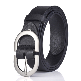 Women's Leather Belt 2.8cm Natural Cowhide Silver Alloy Buckle Thin Belt Female Jeans Trousers Girdles Waistband