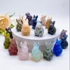 1.5'' Rabbit Natural Stone Carved Amethyst Crystal Quartz Animal Figurine Healing Home Decor Gemstone Child Gift Room Ornament